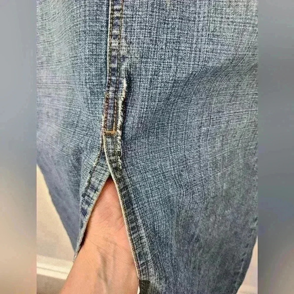 UnionBay Denim Maxi Skirt With Front Slit - Has Repair Size 9 - Picture 6 of 9